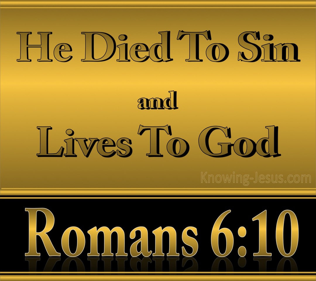 Romans 6:10 He Died To Sin Once (orange)